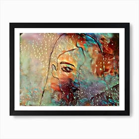 Woman In The Rain Art Print