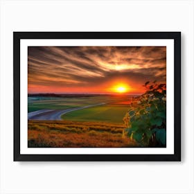 Sunset Over A Field 4 Art Print