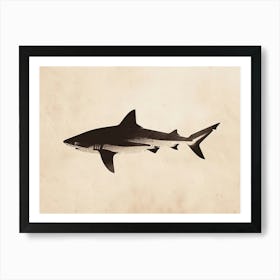 Angel Shark Silhouette 3 Art Print