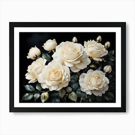 Default A Stunning Watercolor Painting Of Vibrant White Roses 2 (3) (1) Art Print