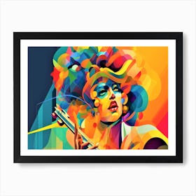 Musical Fancy - Colorful Woman With A Guitar Art Print