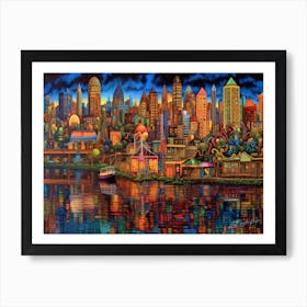 Vancouver Lookout - Cityscape At Night Art Print