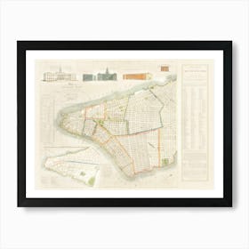 The City Of New York Longworth S Explanatory Map And Plan (1817) Art Print