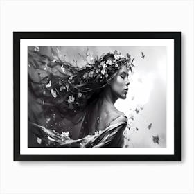 Mad Charcoal Art - Black And White Charcoal Art Print