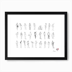 Sketch Of People Art Print