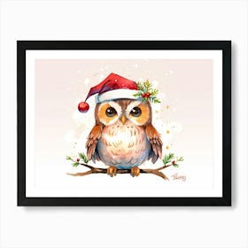 Christmas Owl 2 Art Print