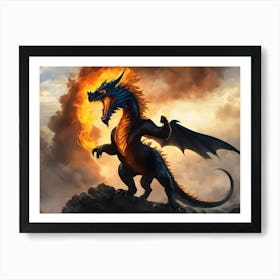 Dragon In Flames 1 Art Print