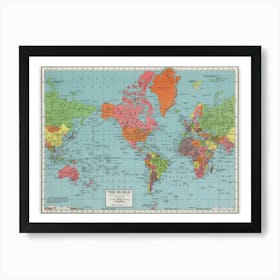 Vintage world map Art Print