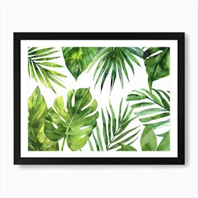 Watercolor Tropical Leaves 6 Art Print