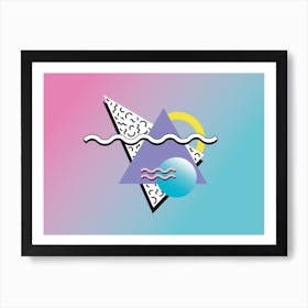 Memphis Pattern Retro Dreamwave 80s Nostalgia 90s Artwork Art Print