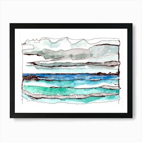 Watercolor Of The Ocean Art Print