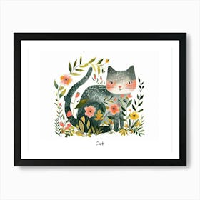 Little Floral Cat 6 Poster Art Print