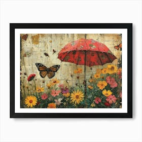 The Rebuff: Ornate Illusion in Contemporary Collage. Butterfly In The Garden Art Print