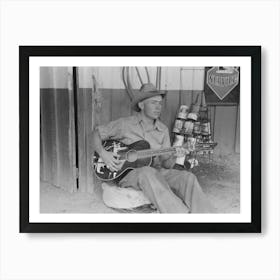 Untitled Photo, Possibly Related To Farm Boy Playing Guitar In Front Of The Filling Station And Garage, Pie Town, Ne Art Print