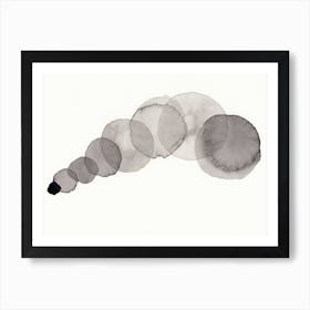 monochrome black and white ink airbrush abstract minimal minimalist blurred artwork painting office hotel living room bedroom Art Print