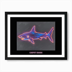 Neon Pink Orange Carpet Shark Poster 2 Art Print