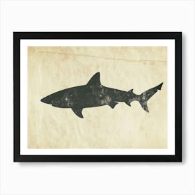 Nurse Shark Grey Silhouette 3 Art Print