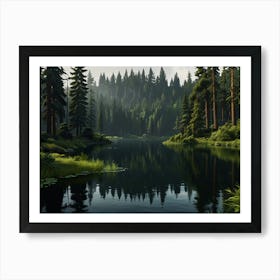 Lake In The Forest 1 Art Print