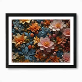 Abstract Flowers Art Print