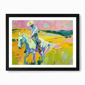 Neon Cowboy In Black Hills South Dakota 2 Painting Art Print