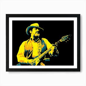 Lonnie Mack Blues Rock Music Guitarist in Pop Art Art Print