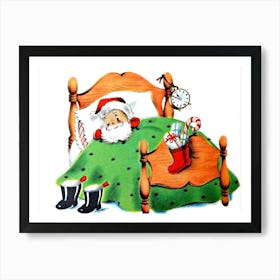 Santa Is Sleeping With One Eye Open Poster