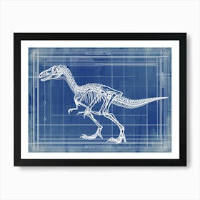 Microraptor Skeleton Hand Drawn Blueprint 4 Art Print