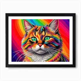 Rainbow Cat Art Print