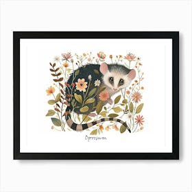 Little Floral Opossum 4 Poster Art Print