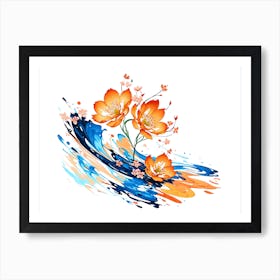 Abstract Paint Splash Flower Arrangement 3 Art Print