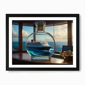 Default Luxury Cruise Ship In A Bottle High Detail Sharp Focus 3 Art Print