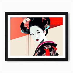 Simple Illustration Geisha 5 Art Print