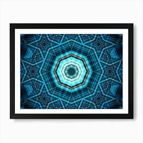 Abstract Blue Mandala Art Print