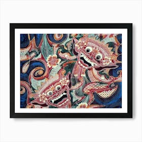 Indonesia Bali Batik Fabric Impression Patterns Art Print