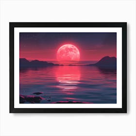 Full Moon Over Water Art Print