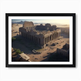 Aerial View Of A Ruined City With Ancient Relics Art Print