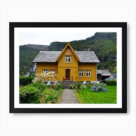 Yellow Cottage, Norway Art Print