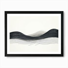 Waves, black and white eliganet look of waves Produce A Monochromatic Abstract Artwork Overlapping Squares And Rectangles Art Print