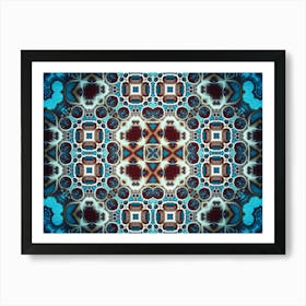 Alcohol Ink And Digital Processing Blue Pattern 6 Art Print