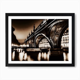 Paris Bridge At Night 5 Art Print