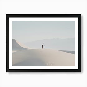 Person Standing On Sand Dunes Art Print