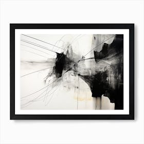 Invisible Threads Abstract Black And White 4 Art Print