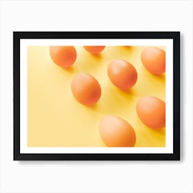 Eggs On A Yellow Background 2 Art Print