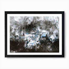 Abstract Painting, Acrylic On Canvas, Black Color. Art Print