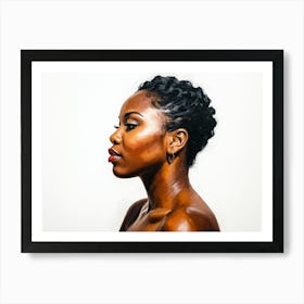 Side Profile Of Beautiful Woman Oil Painting 169 Art Print