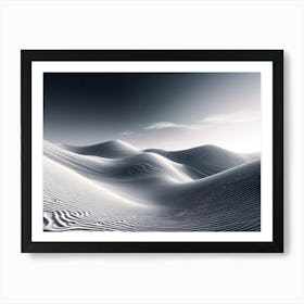 Sand Dunes, Abstract Background, Generate An Abstract Design With Soft Curved Lines In Neutral Tones Emphasizing Simplicity Art Print