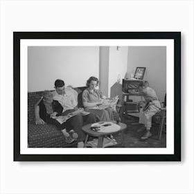 Family Of Marine In Their Living Room,They Live In One Of The Units Of The Navy Defense Housing Project Which Is Art Print
