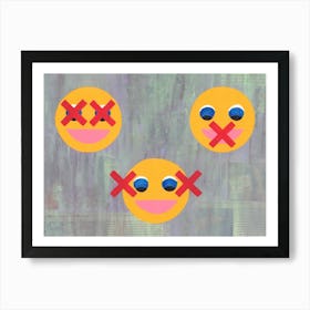 The Three Wise Emojis Art Print