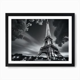 Eiffel Tower In Black And White 3 Art Print