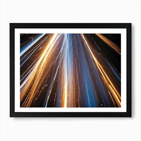 Abstract Image Of A Dark Background With Streaks Of Light, Resembling A Starry Sky Or A Cosmic Event Art Print